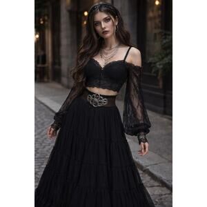 Gothic Snake Buckle Stretch Waist Belt Brown Elastic Double Serpent Statement